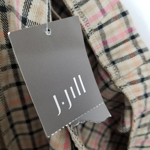 Gently worn- J. Jill Camel Plaid Women's Multicolor Pants Size 20W - Picture 8 of 10